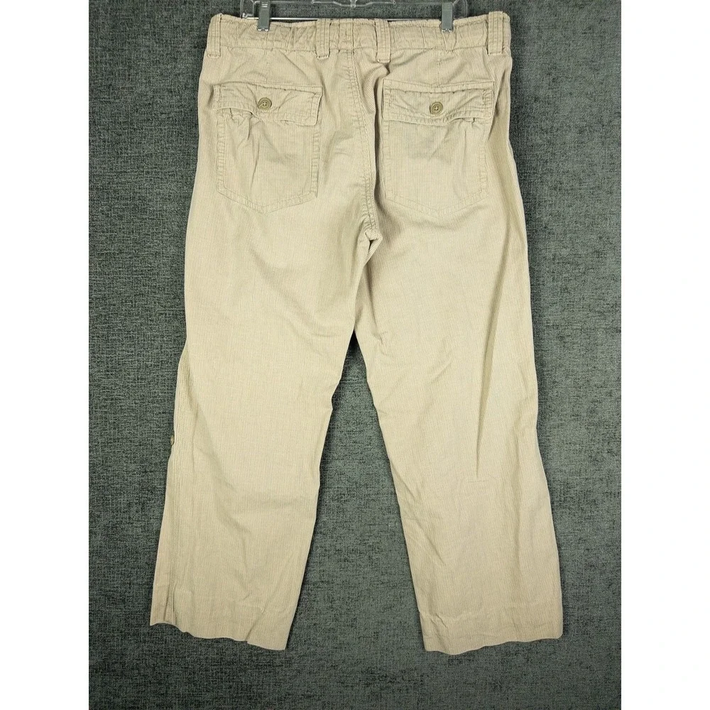 Gap Detailed Function Durability Y2K Cargo Pants Mens L Khaki Tan Striped Workwe